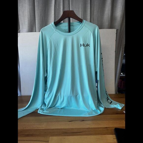 HUK Mens KC Pursuit Performance Crew Long Sleeve Fishing Outdoors XXL - Picture 2 of 9